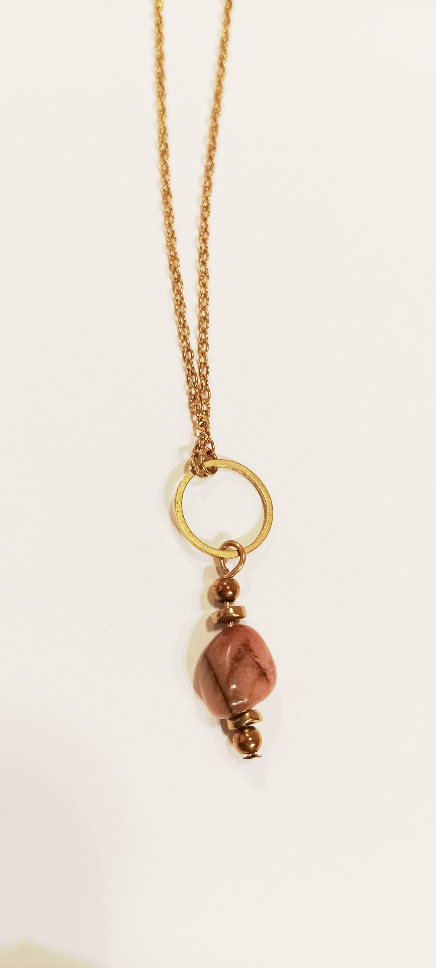 Collier en acier et pierre "Mana"