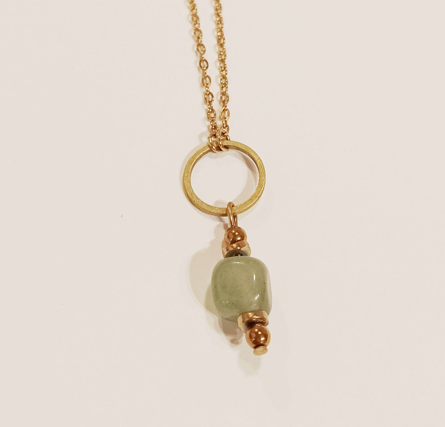 Collier en acier et pierre "Mana"