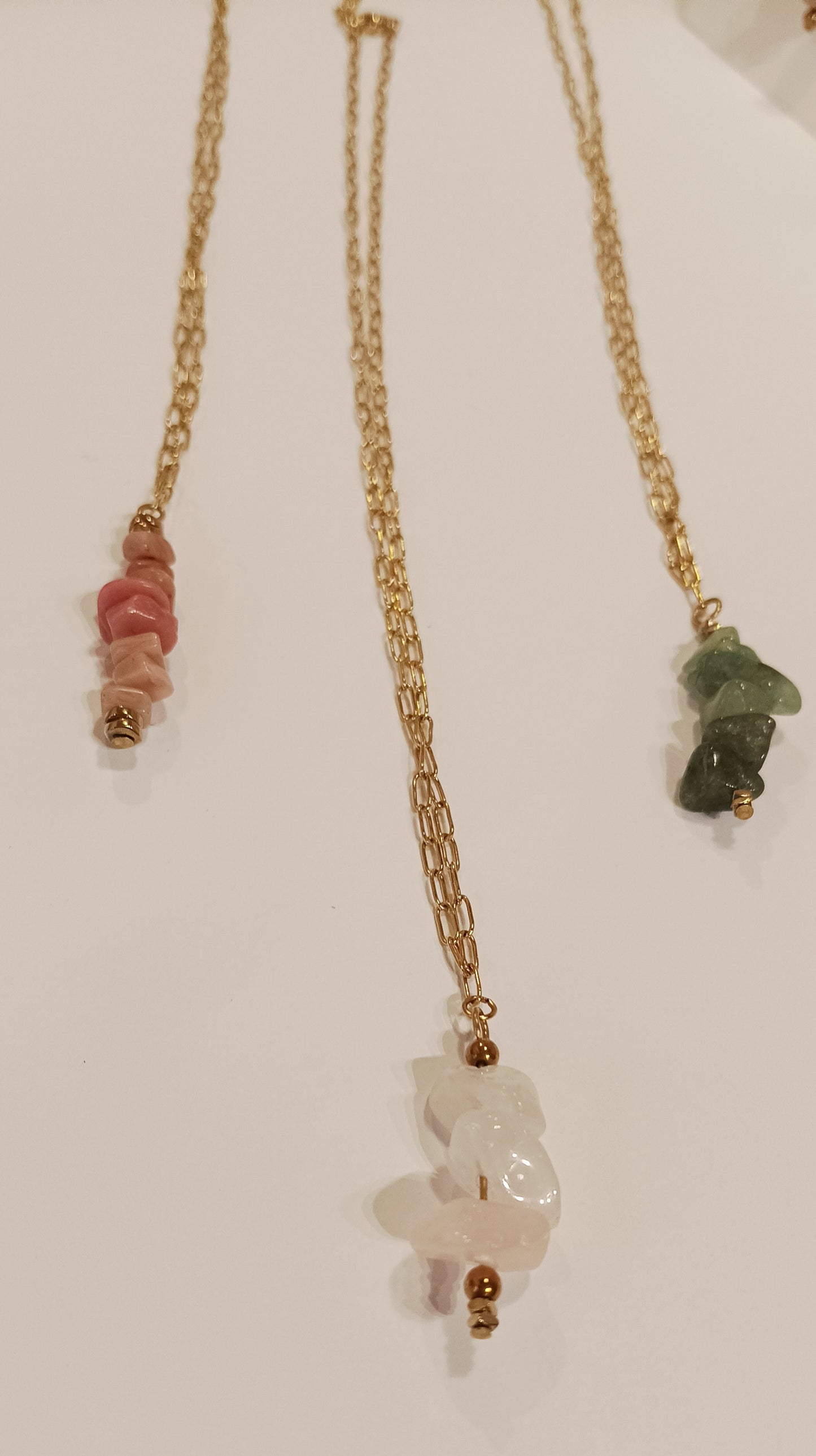 Collier en acier et pierre "Mani"