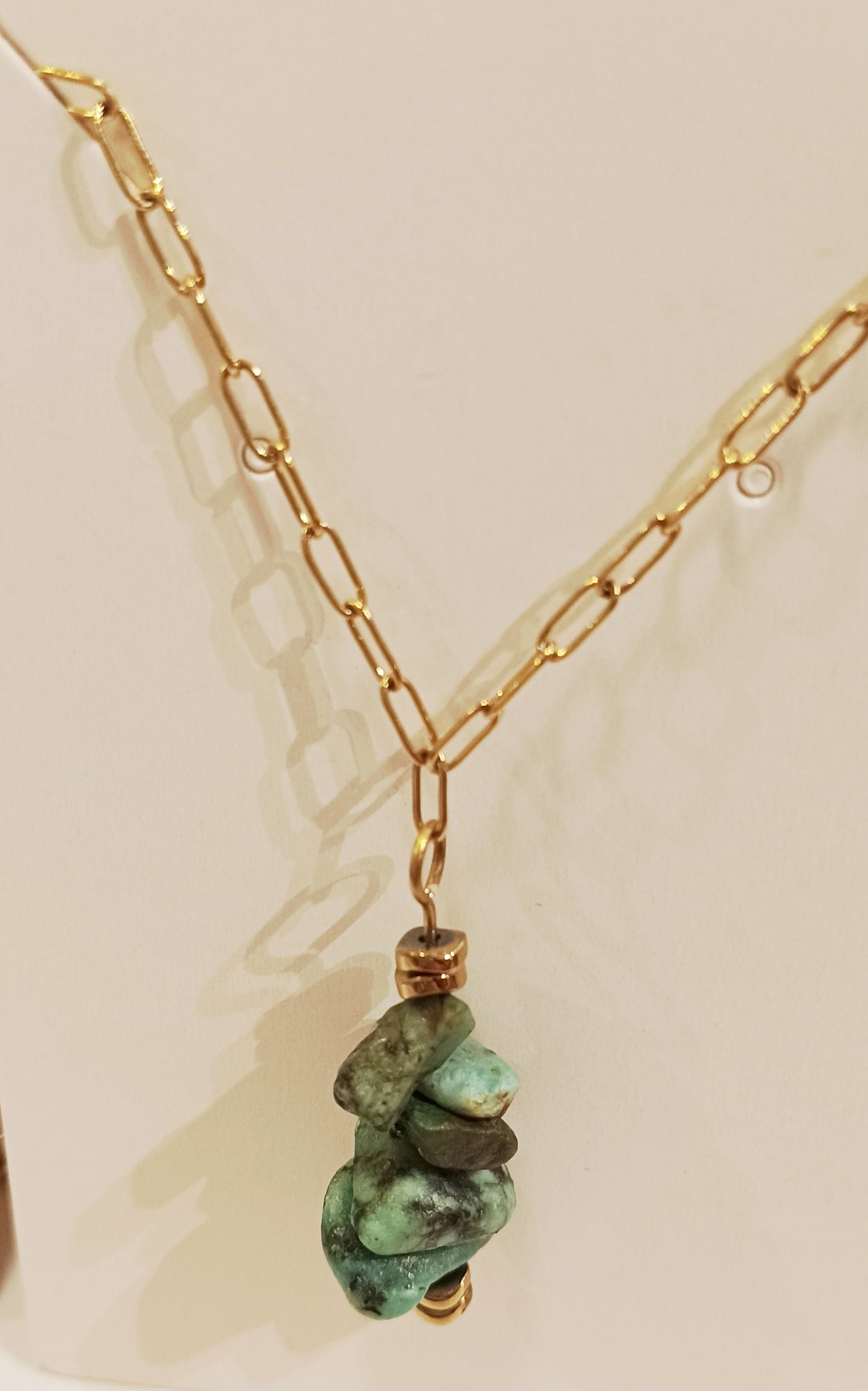 Collier en acier et pierre "Mani"