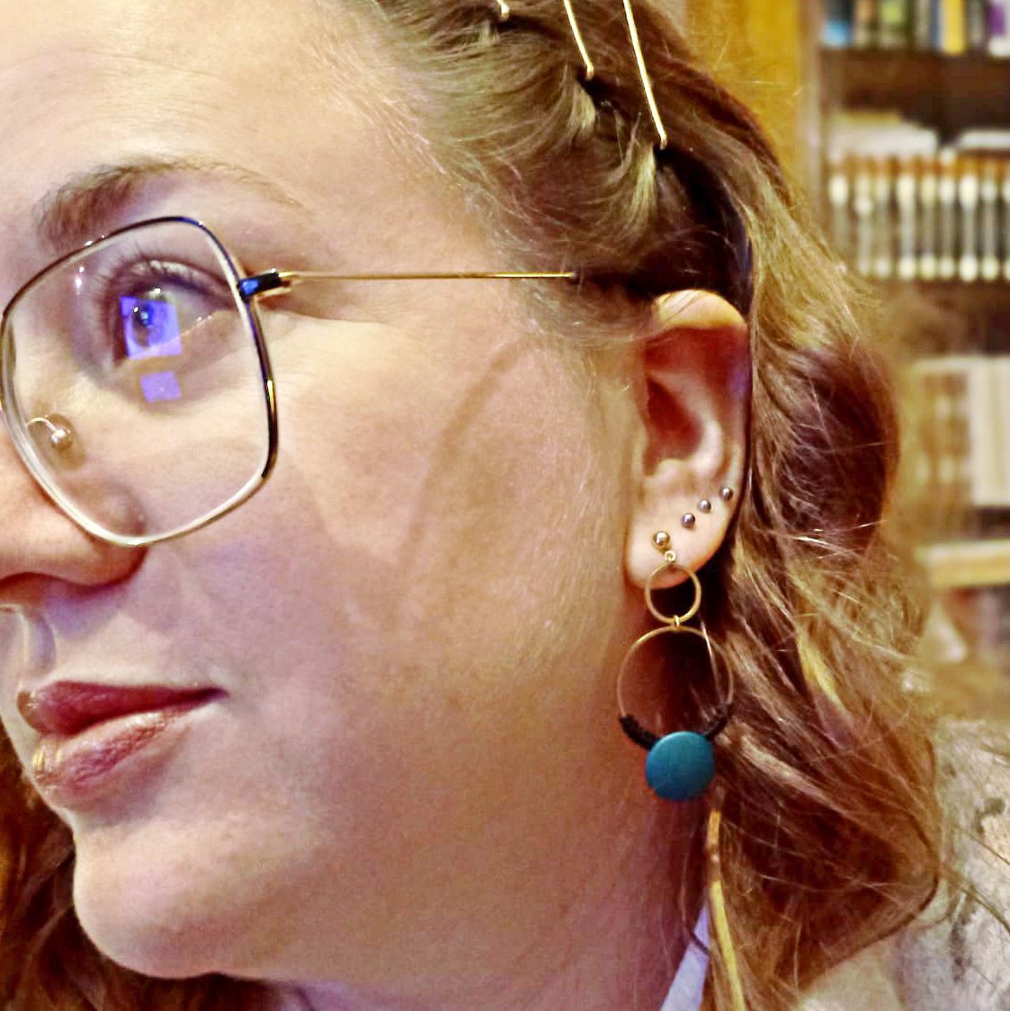 Boucles d'oreilles boutons verts "Jenna"