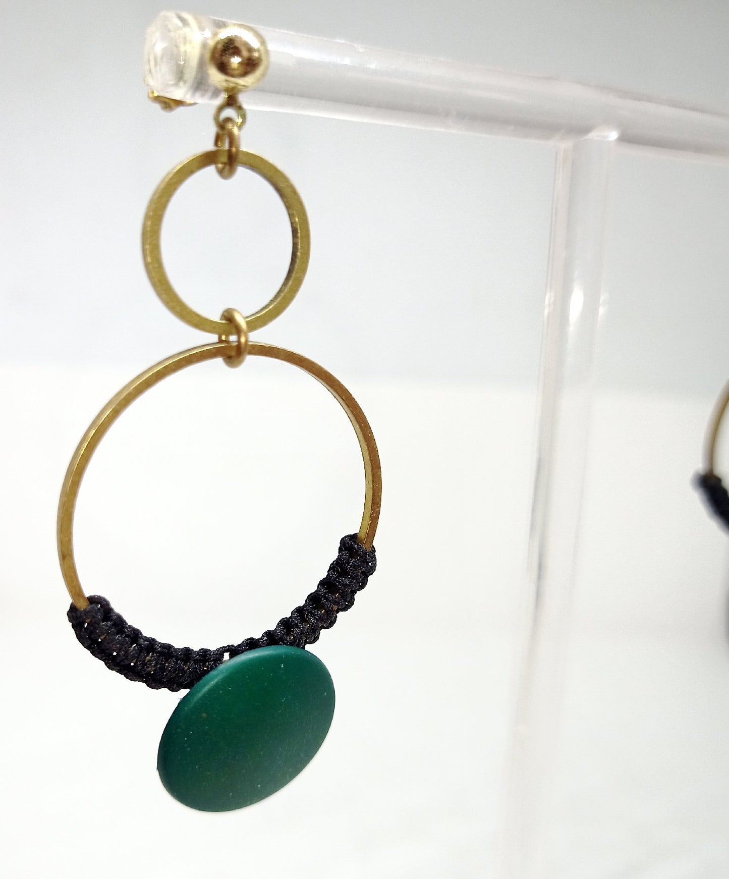 Boucles d'oreilles boutons verts "Jenna"