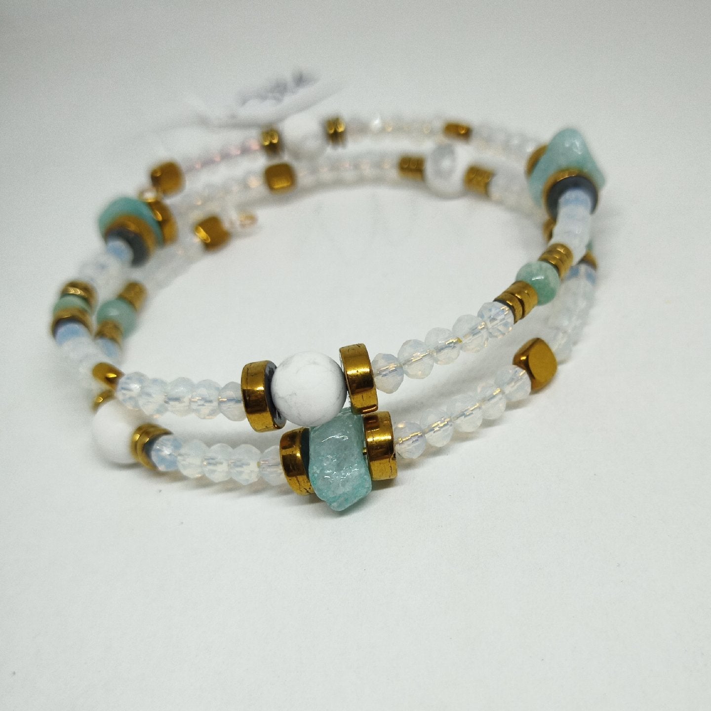 Bracelets en perles en pierre, plusieurs tours