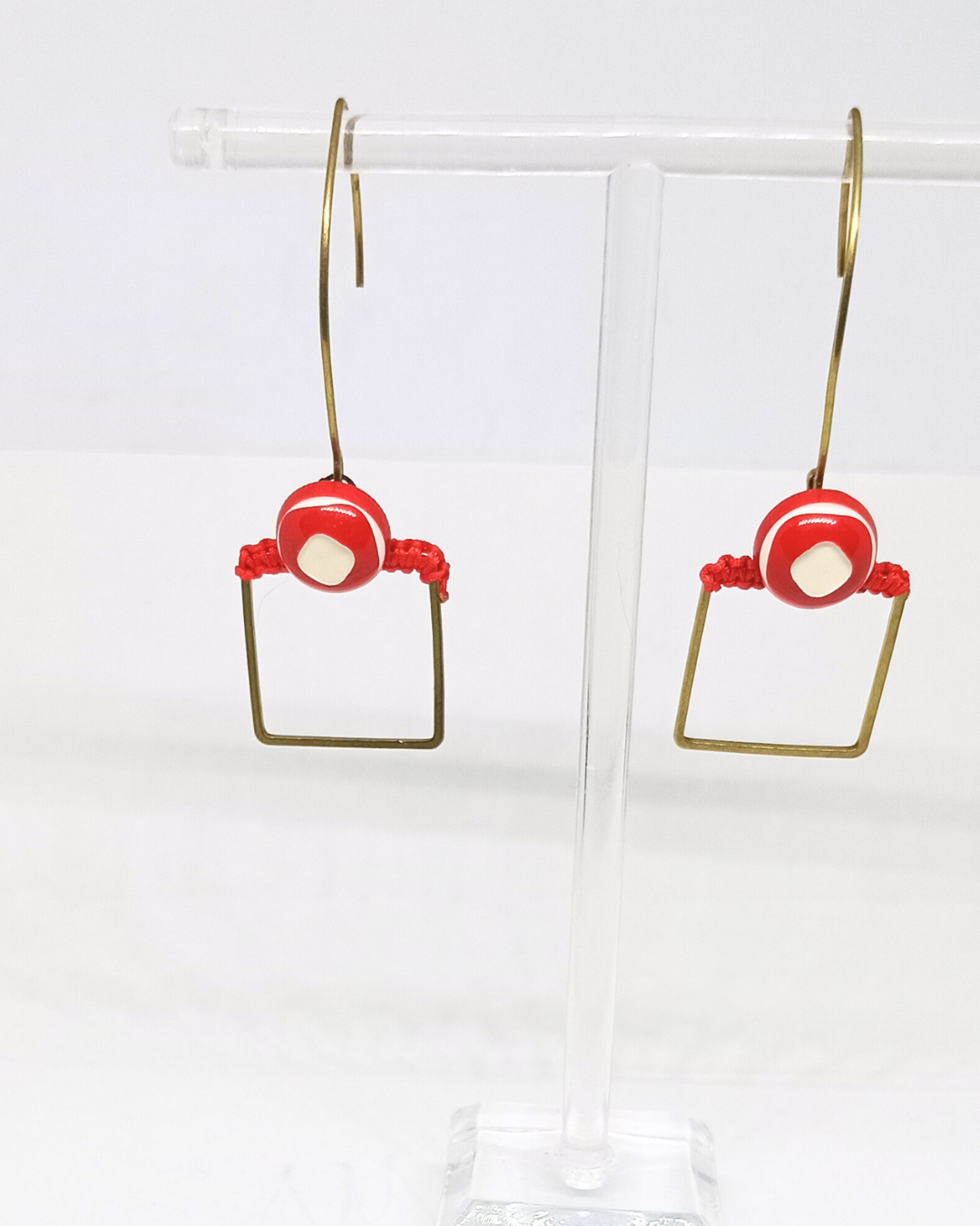 Boucles d'oreilles boutons verts "Juny"