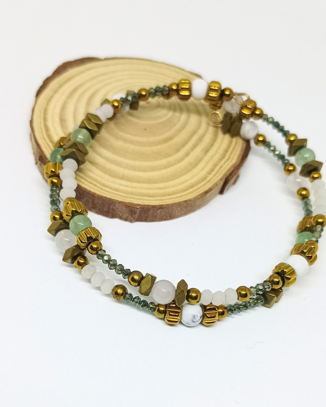 Bracelets en perles en pierre, plusieurs tours
