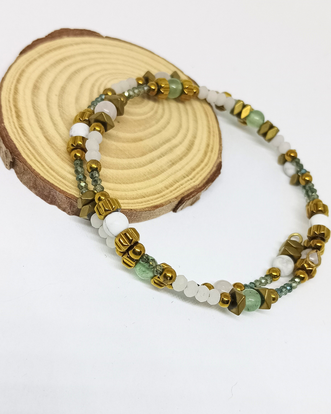 Bracelets en perles en pierre, plusieurs tours