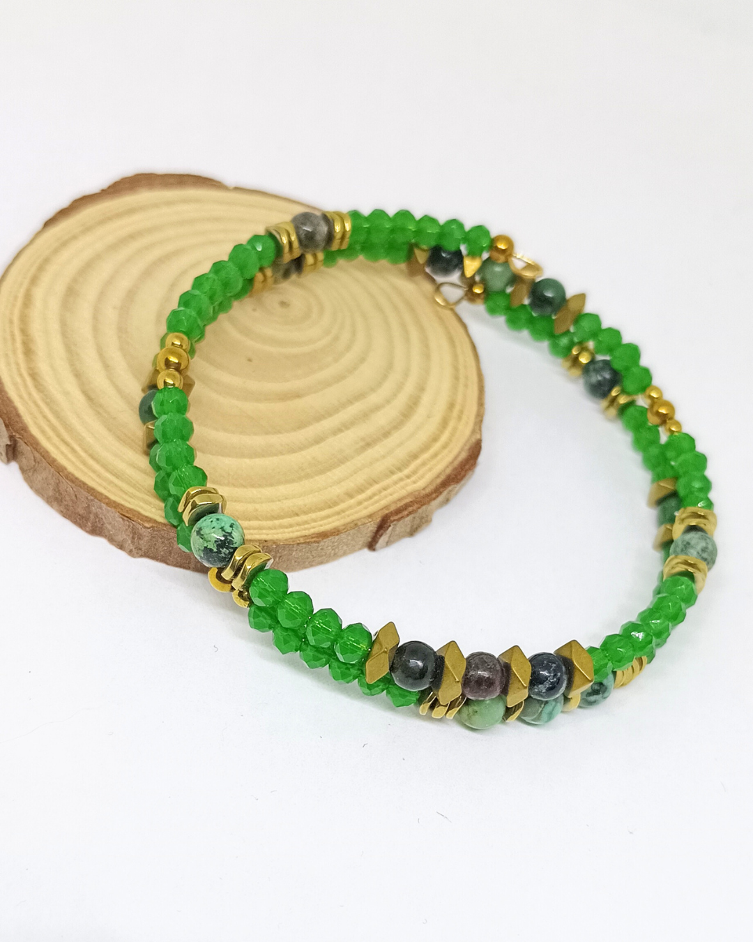 Bracelets en perles en pierre, plusieurs tours
