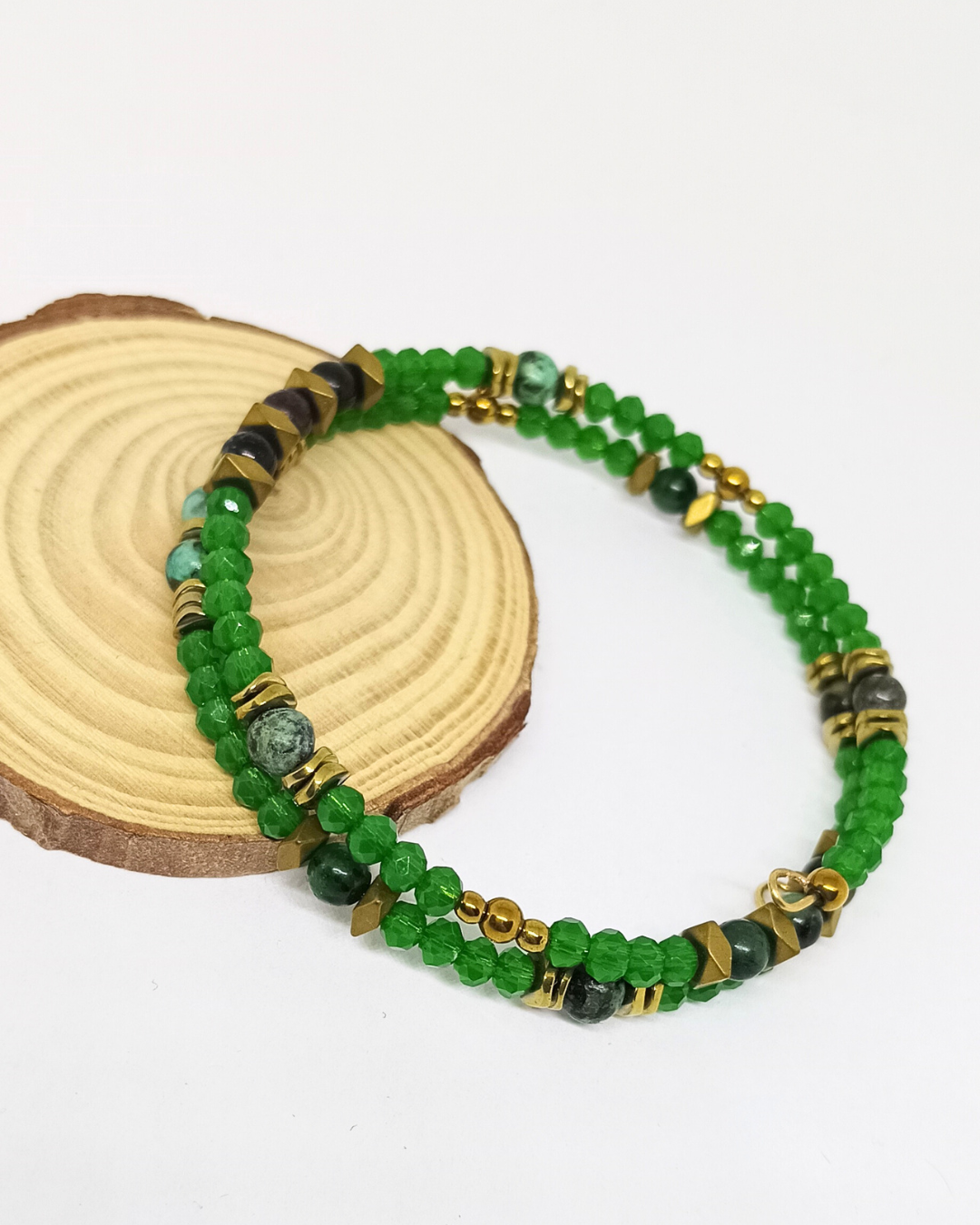 Bracelets en perles en pierre, plusieurs tours