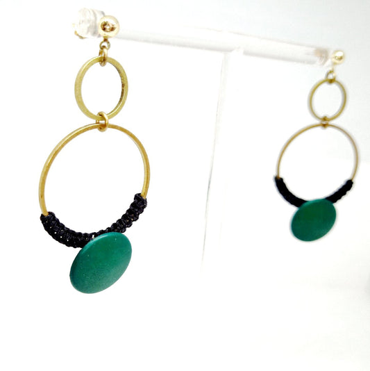 Boucles d'oreilles boutons verts "Jenna"