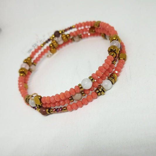 Bracelets en perles en pierre, plusieurs tours