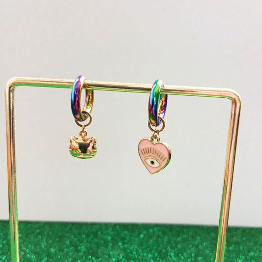 Créoles avec pendentifs interchangeables