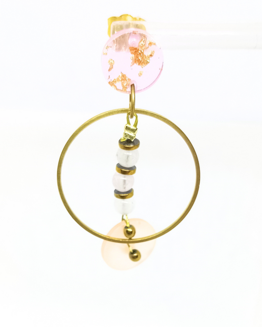 Boucles d'oreilles boutons verts "Jamy"