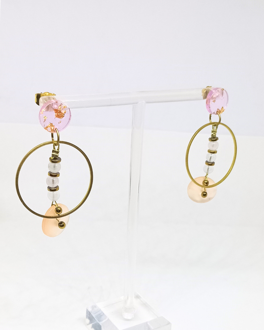 Boucles d'oreilles boutons verts "Jamy"