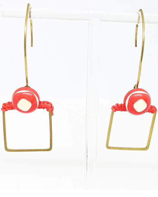 Boucles d'oreilles boutons verts "Juny"