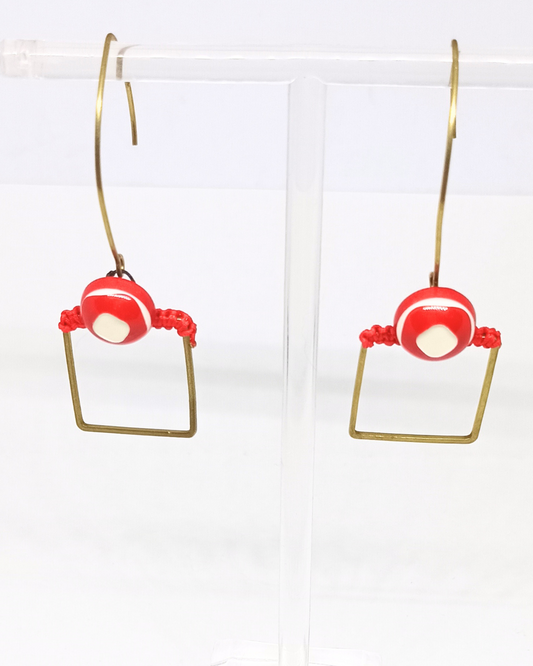 Boucles d'oreilles boutons verts "Juny"